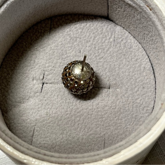 Hillberg & Berk 12mm pyrite sparkle ball earring. 925 posts - Picture 3 of 3